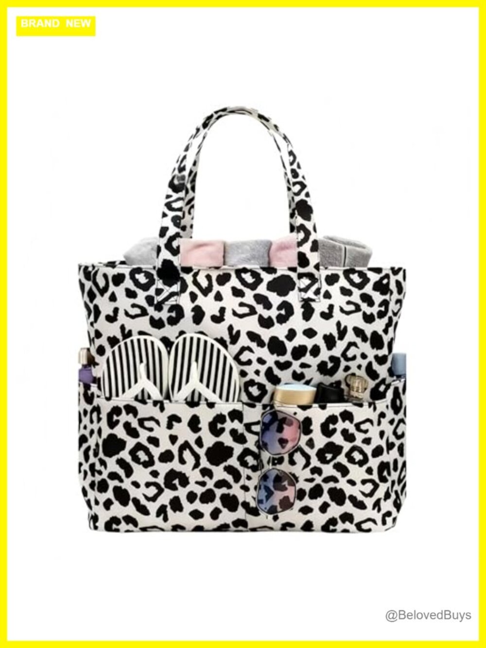 Multi-functional Crochet Beach Bag with Multiple Pockets for Travel, Swim,